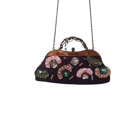 In's Handbags - In's Floral Sequin Evening Purse